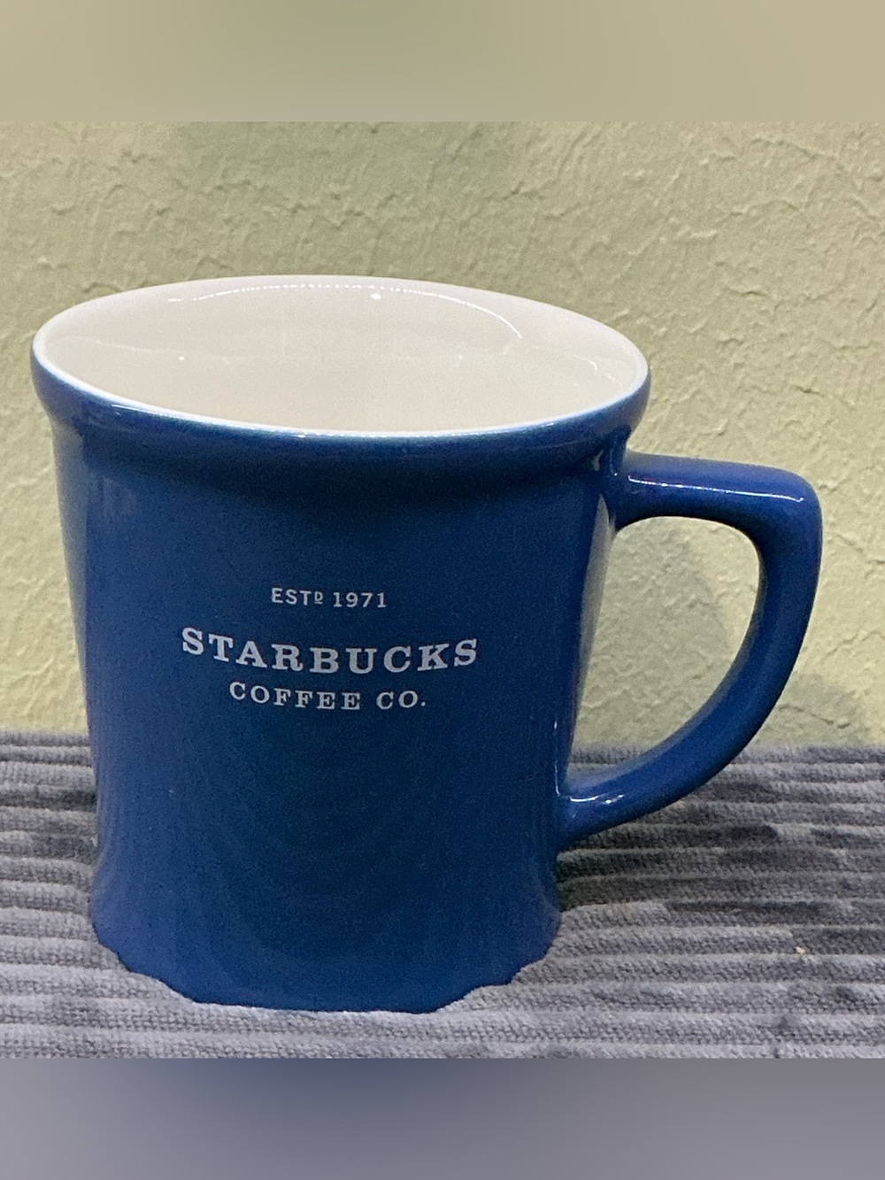 Vintage Starbucks Coffee Mug Est 1971 Barista Series Cobalt Blue White Font Cup